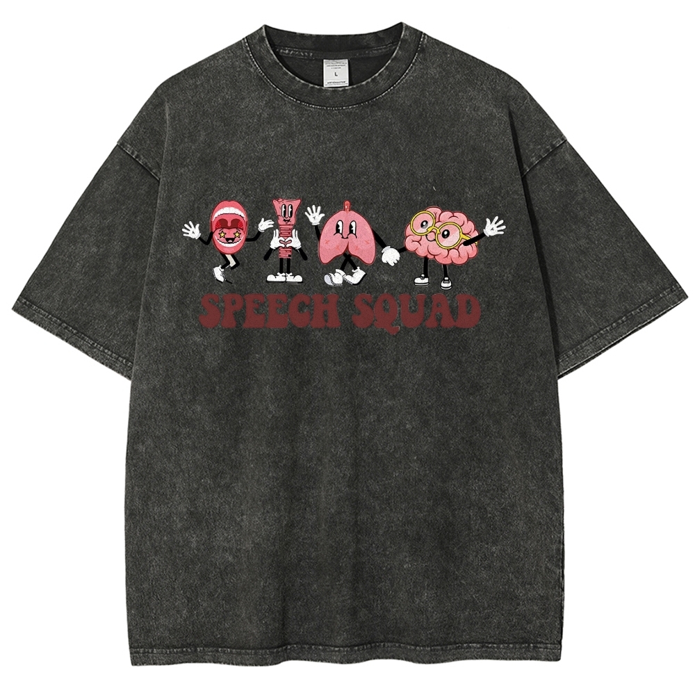 Speech Therapy Unisex Fit Washed T-Shirt Customscool