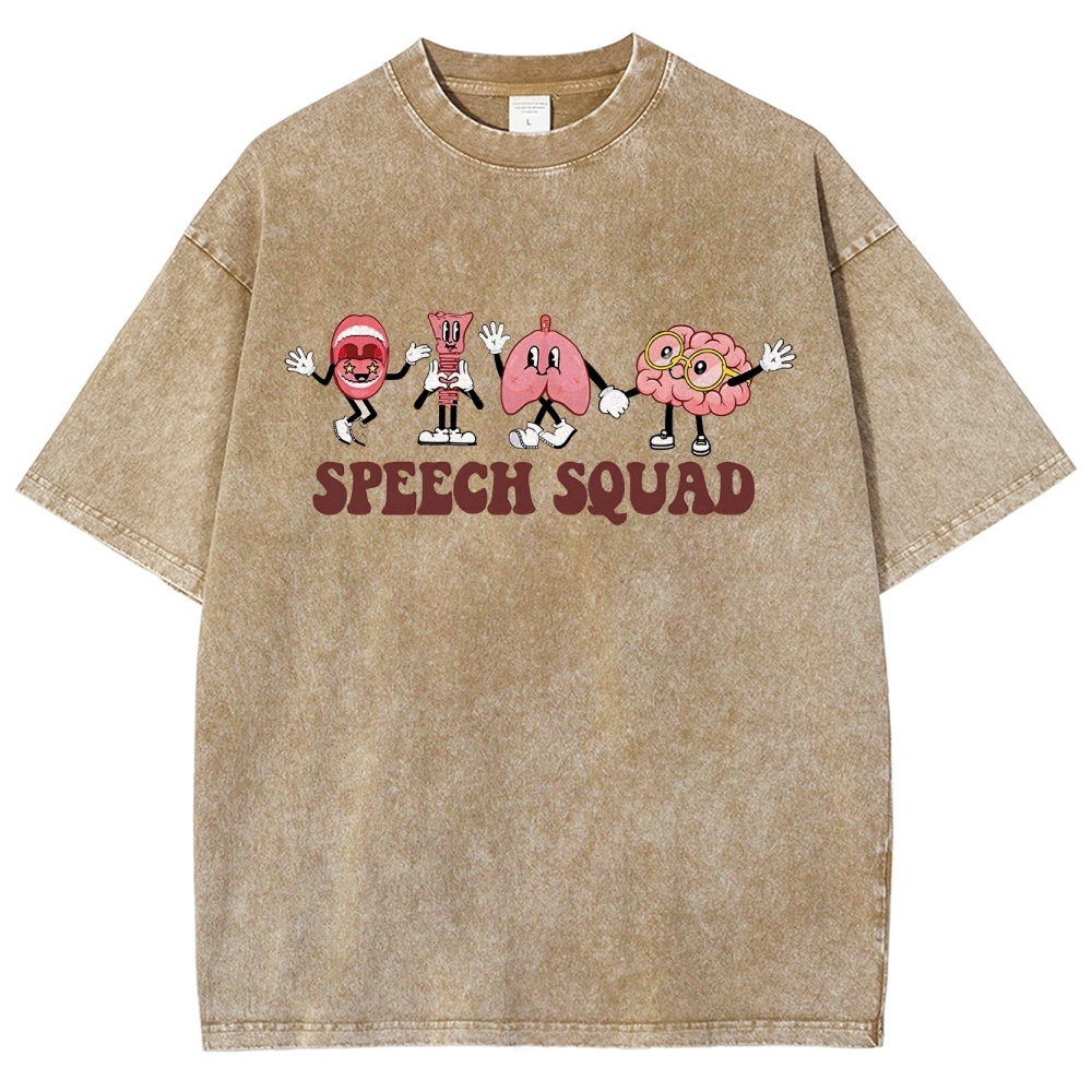 Speech Therapy Unisex Fit Washed T-Shirt Customscool