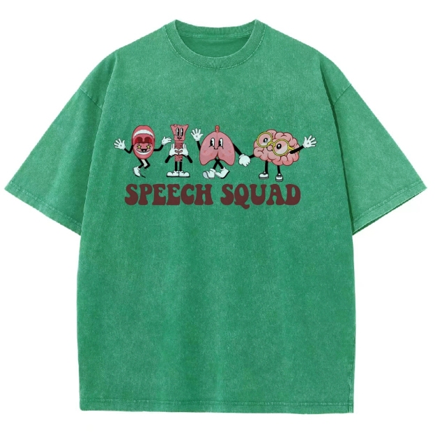 Speech Therapy Unisex Fit Washed T-Shirt Customscool