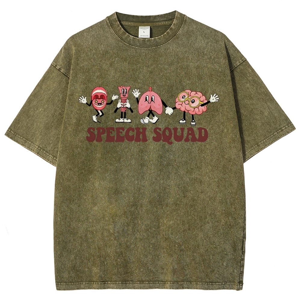 Speech Therapy Unisex Fit Washed T-Shirt Customscool