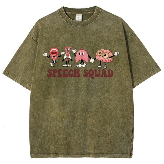 Speech Therapy Unisex Fit Washed T-Shirt Customscool