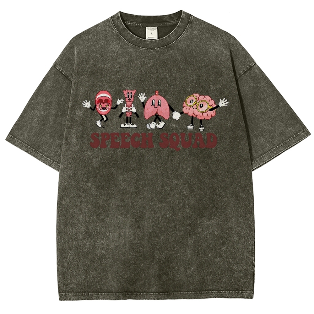 Speech Therapy Unisex Fit Washed T-Shirt Customscool