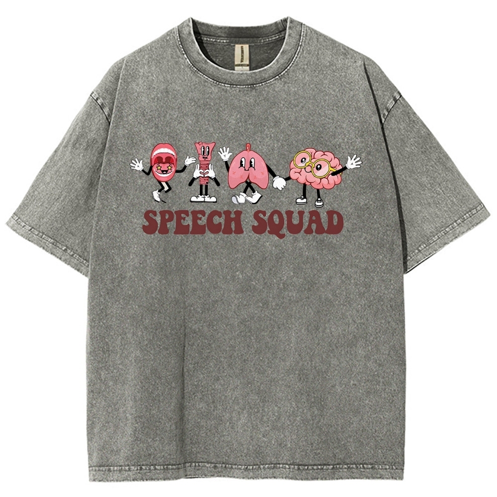 Speech Therapy Unisex Fit Washed T-Shirt Customscool