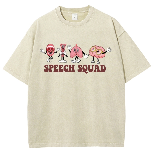 Speech Therapy Unisex Fit Washed T-Shirt Customscool