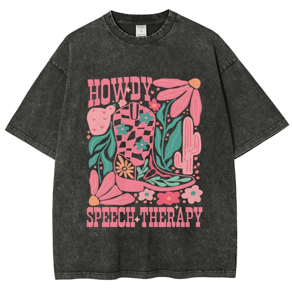 Speech Therapy Unisex Fit Washed T-Shirt Customscool