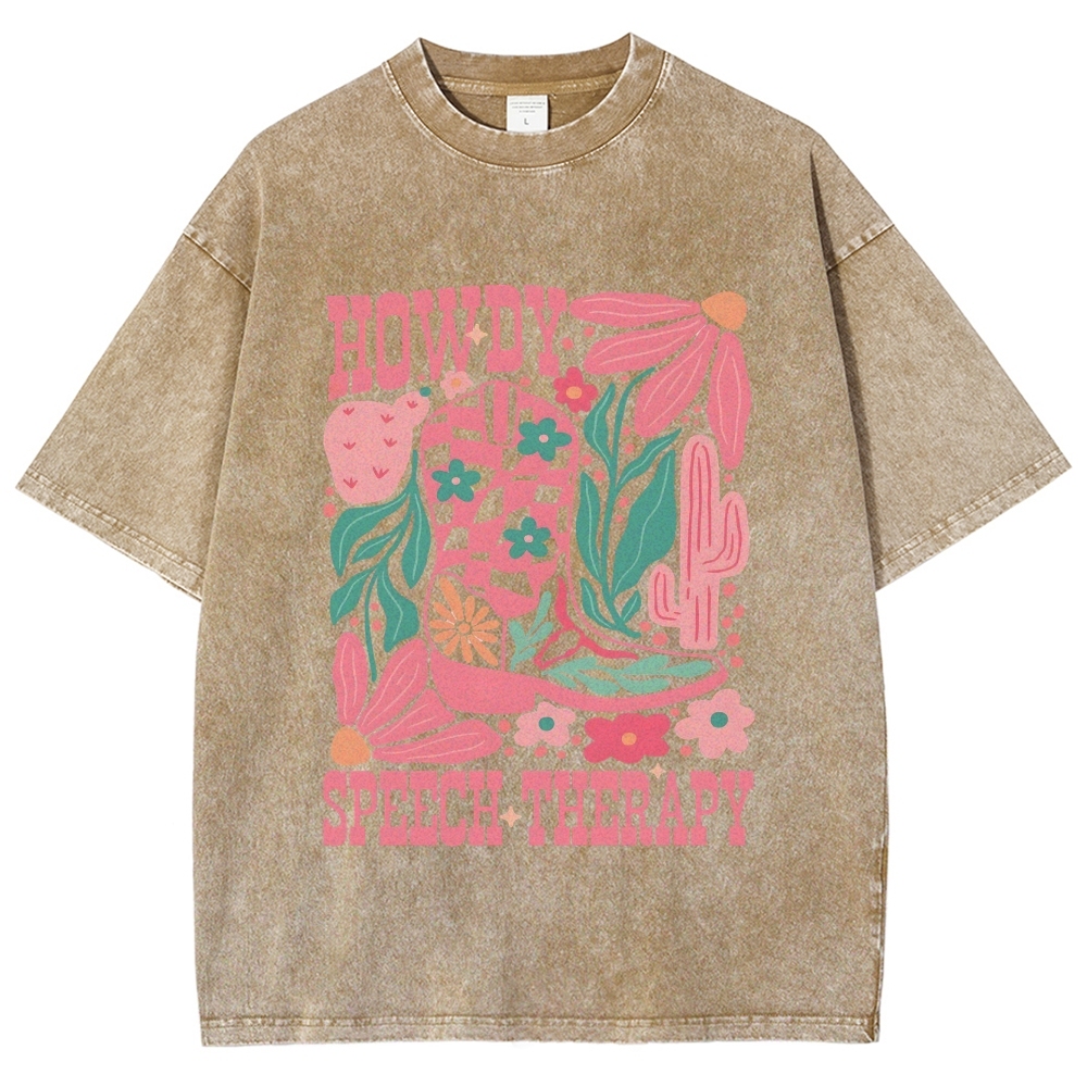 Speech Therapy Unisex Fit Washed T-Shirt Customscool
