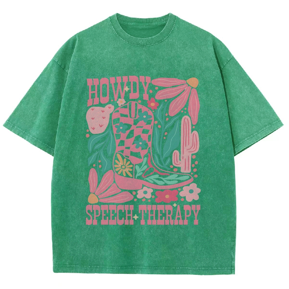 Speech Therapy Unisex Fit Washed T-Shirt Customscool