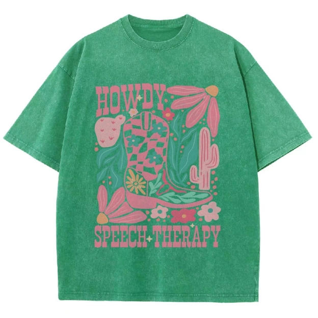 Speech Therapy Unisex Fit Washed T-Shirt Customscool