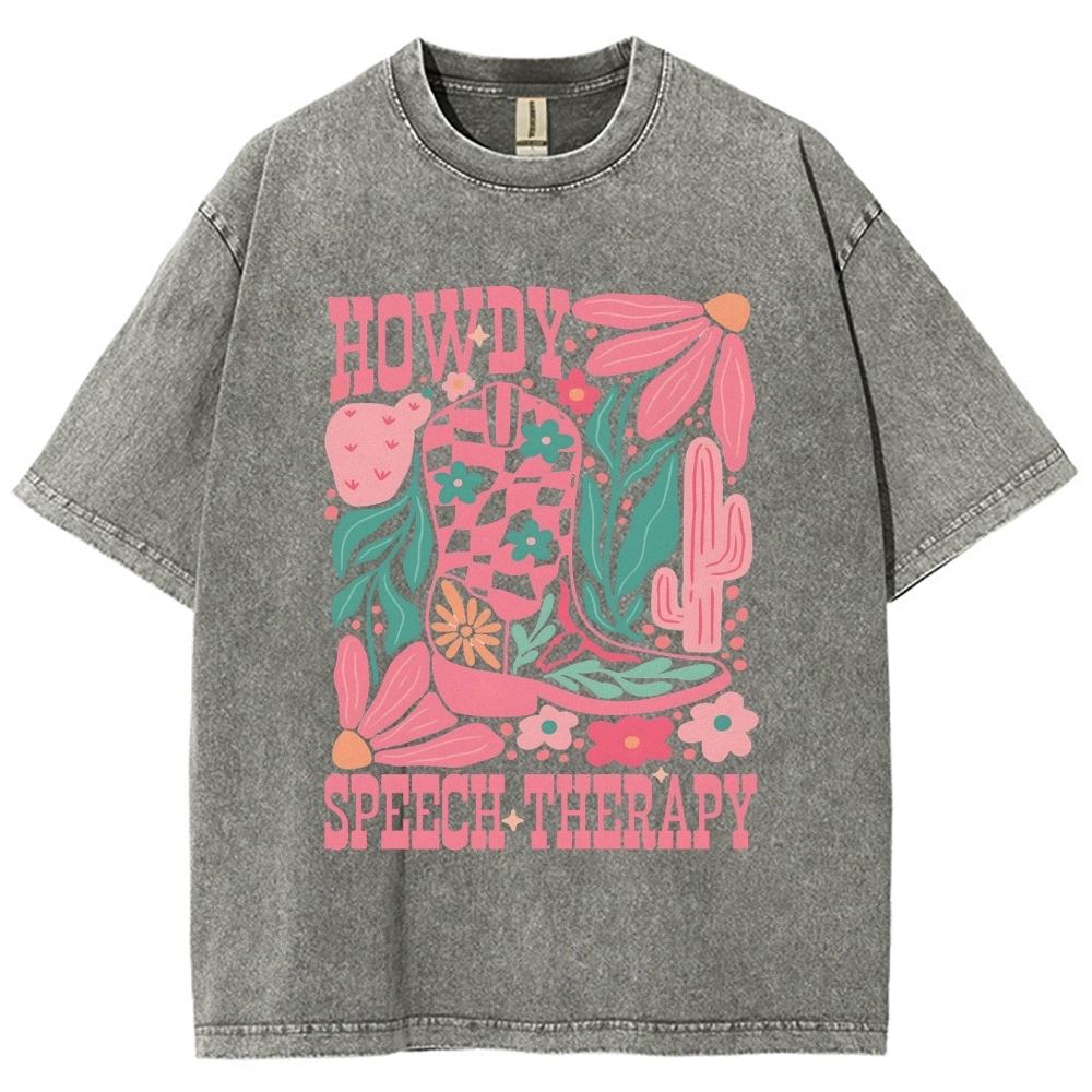 Speech Therapy Unisex Fit Washed T-Shirt Customscool