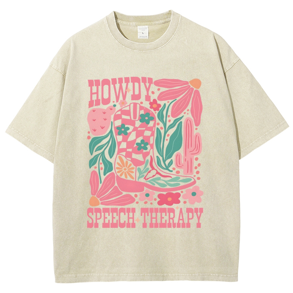 Speech Therapy Unisex Fit Washed T-Shirt Customscool