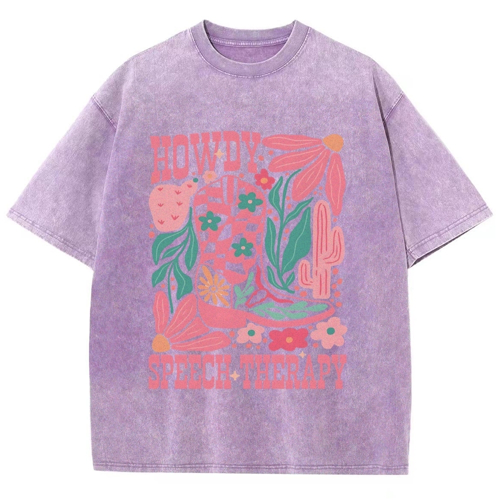 Speech Therapy Unisex Fit Washed T-Shirt Customscool