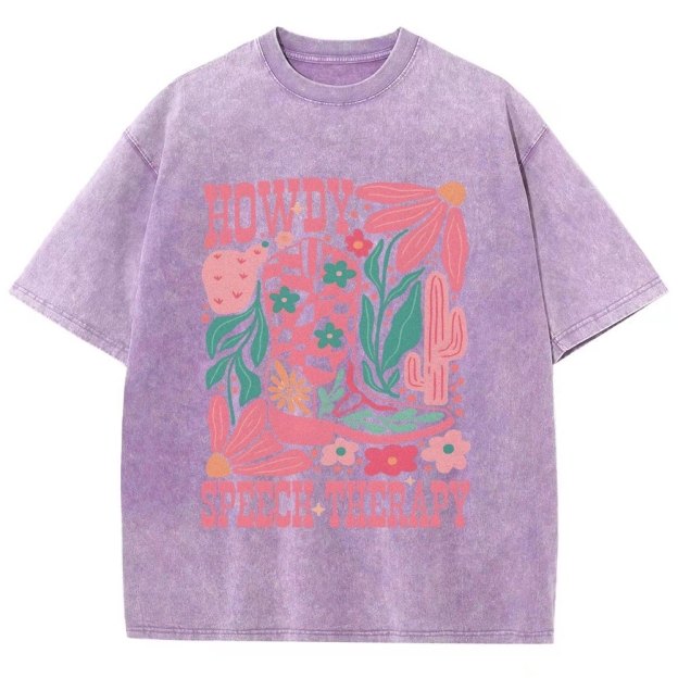 Speech Therapy Unisex Fit Washed T-Shirt Customscool