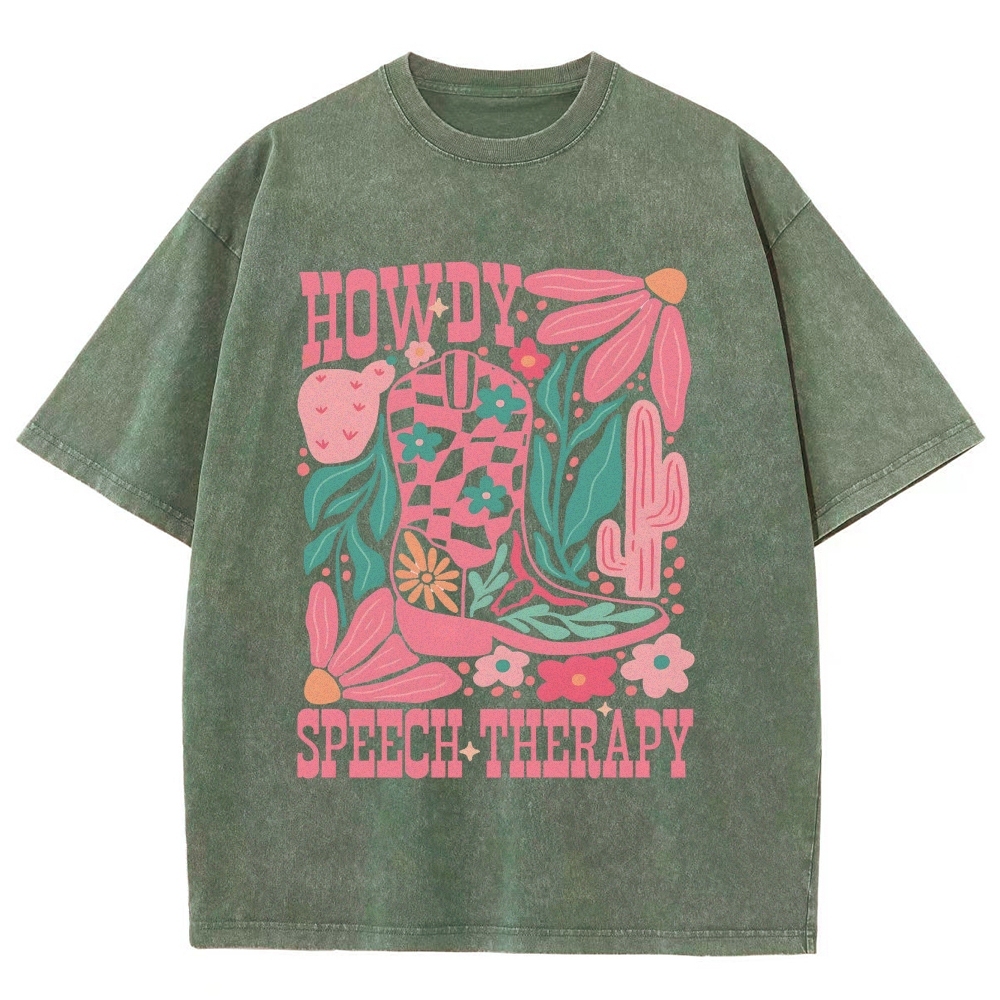 Speech Therapy Unisex Fit Washed T-Shirt Customscool