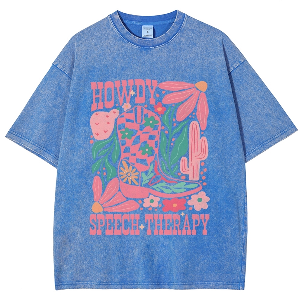 Speech Therapy Unisex Fit Washed T-Shirt Customscool