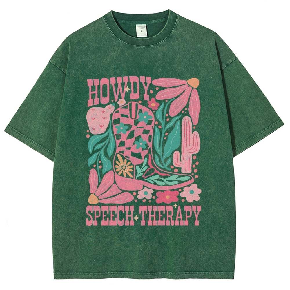 Speech Therapy Unisex Fit Washed T-Shirt Customscool