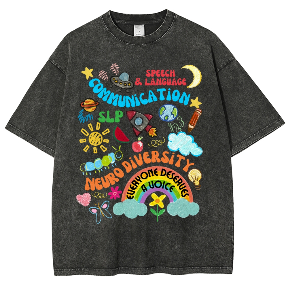 Speech Language Pathology Unisex Fit Washed T-Shirt Customscool
