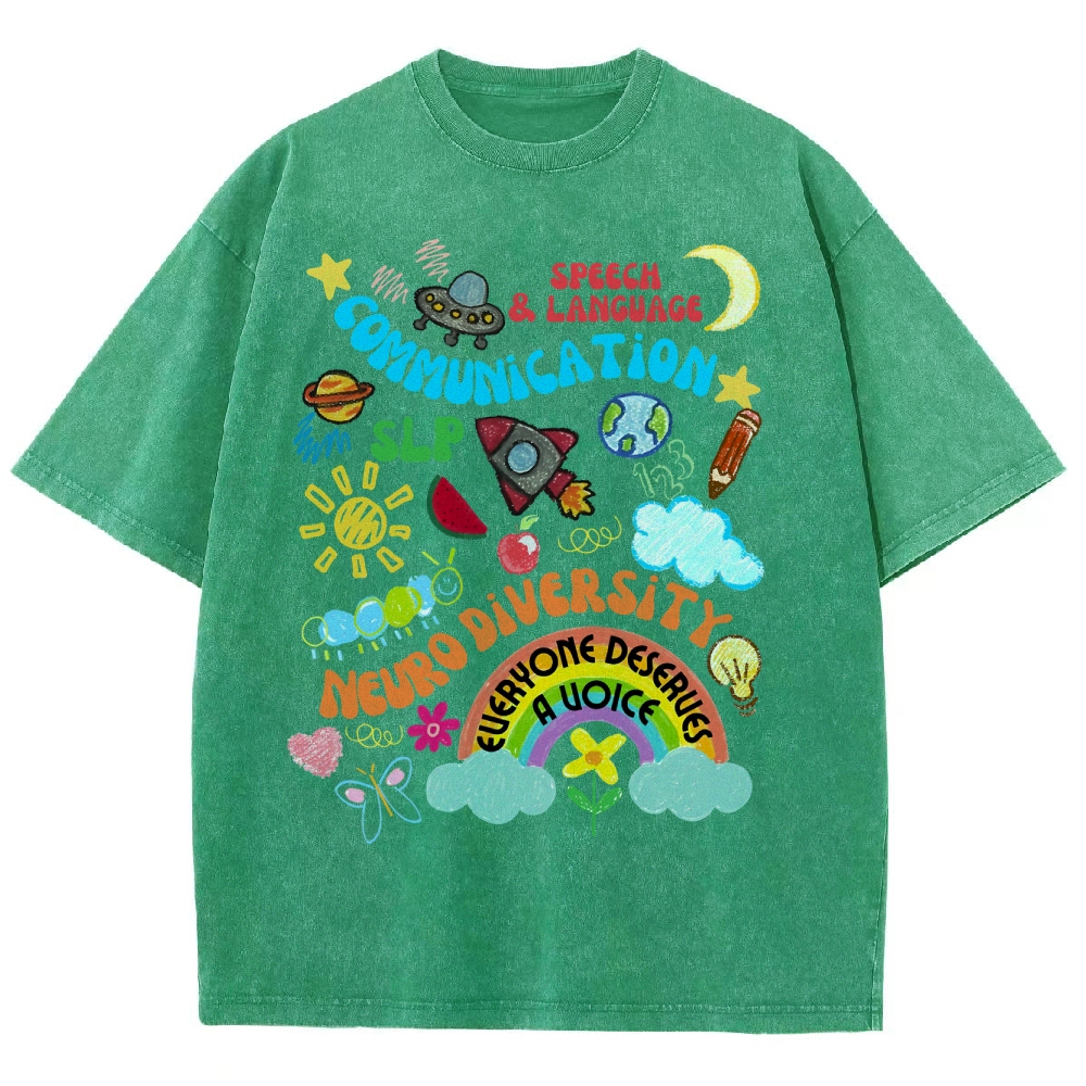 Speech Language Pathology Unisex Fit Washed T-Shirt Customscool