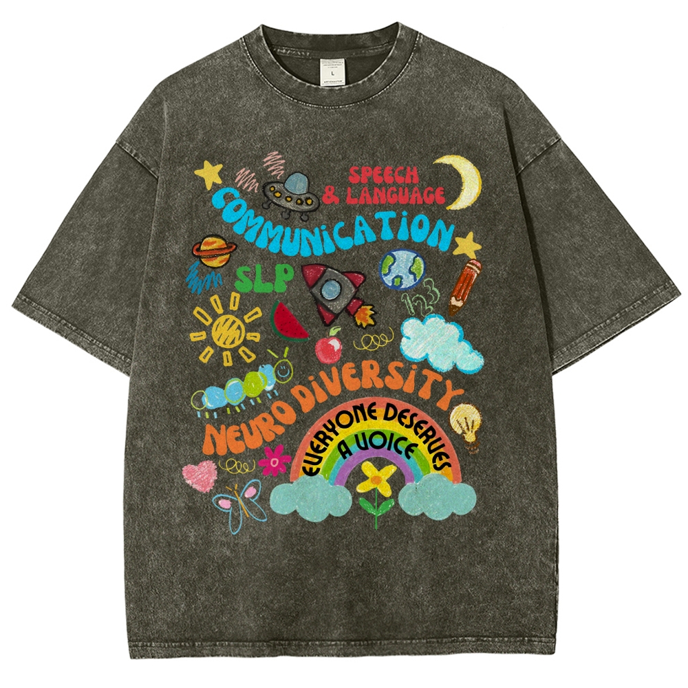 Speech Language Pathology Unisex Fit Washed T-Shirt Customscool