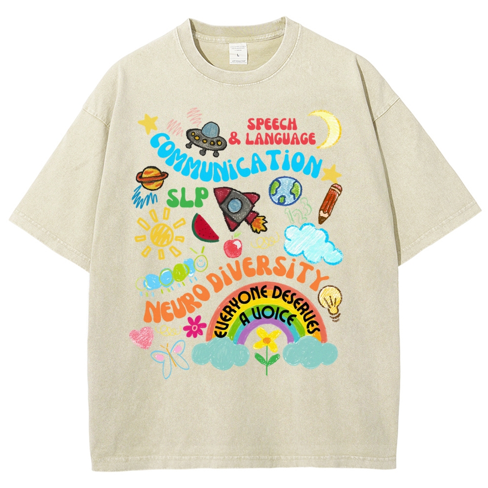 Speech Language Pathology Unisex Fit Washed T-Shirt Customscool