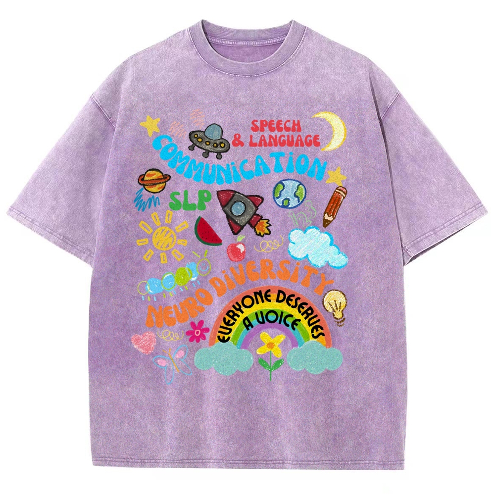 Speech Language Pathology Unisex Fit Washed T-Shirt Customscool
