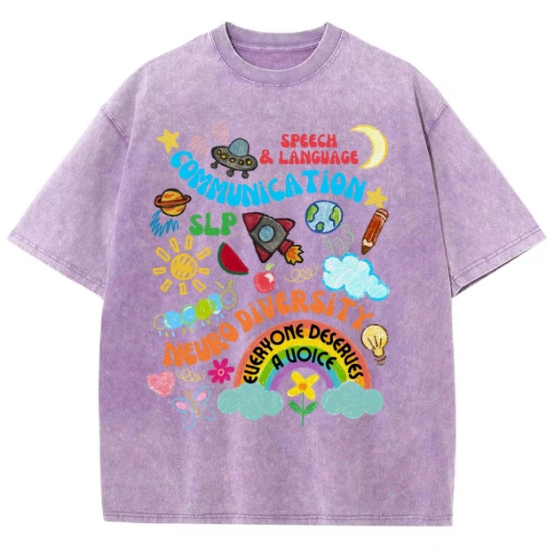Speech Language Pathology Unisex Fit Washed T-Shirt Customscool