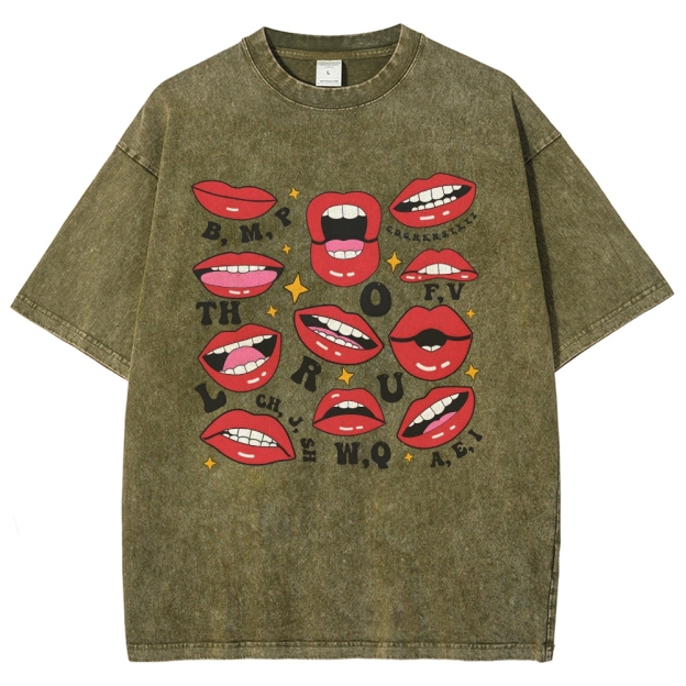 speech-therapyUnisex Fit Washed T-Shirt Customscool