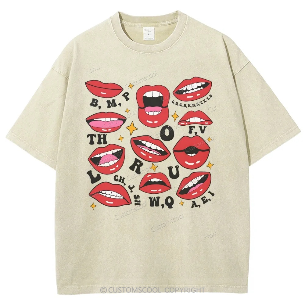 Speech Therapy Unisex Fit Washed T-Shirt Customscool