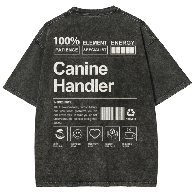 Canine Handler Unisex Fit Washed T-Shirt Customscool