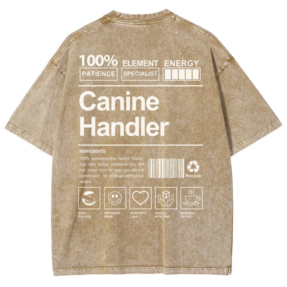 Canine Handler Unisex Fit Washed T-Shirt Customscool