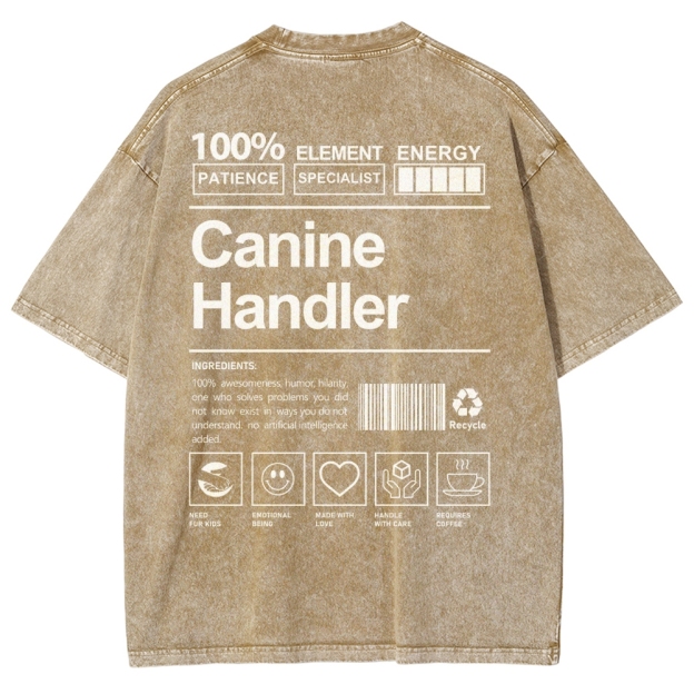 Canine Handler Unisex Fit Washed T-Shirt Customscool