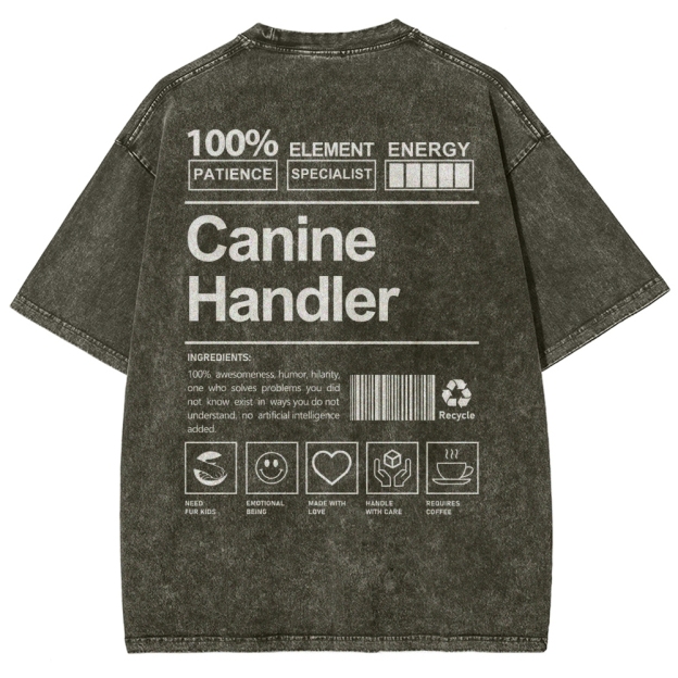 Canine Handler Unisex Fit Washed T-Shirt Customscool
