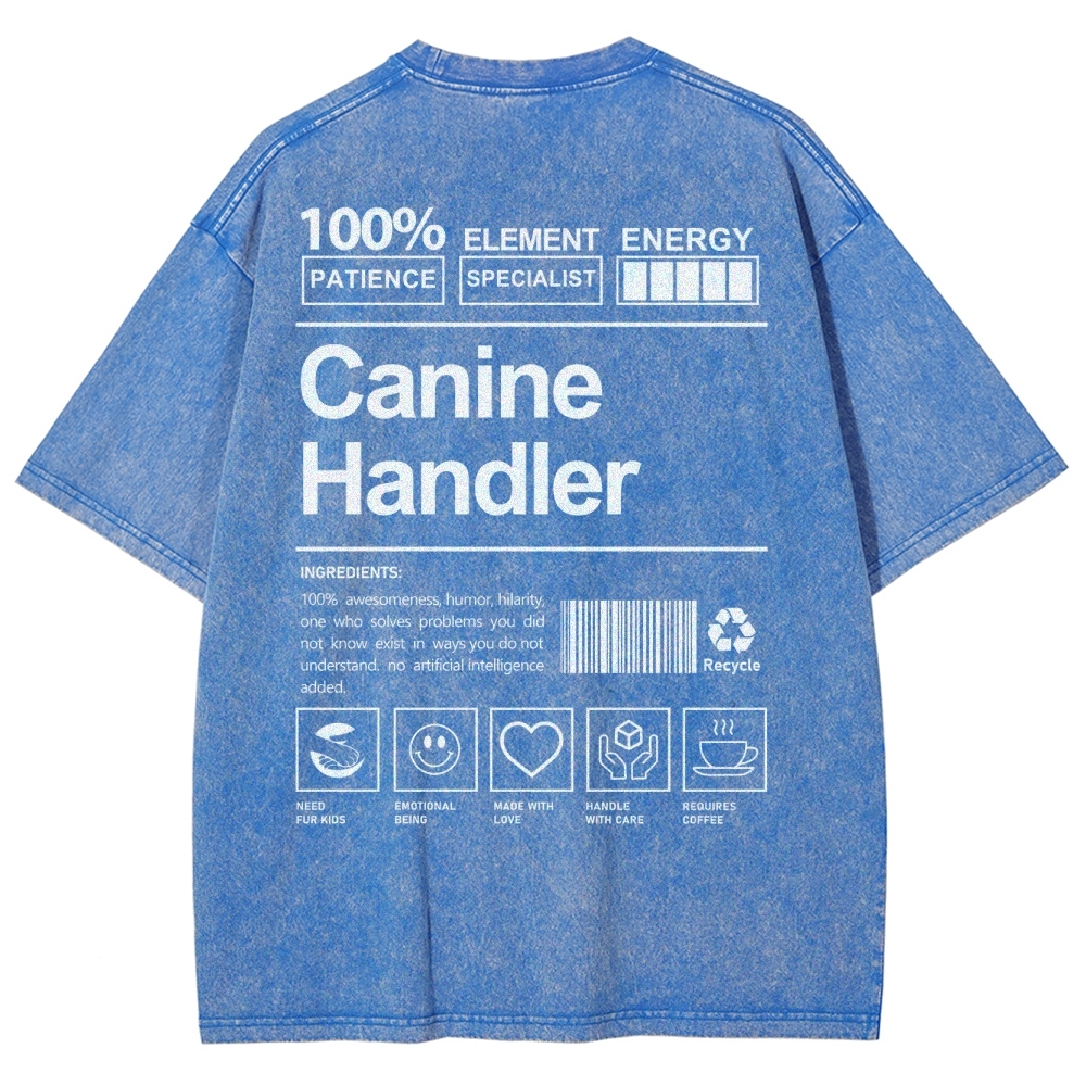 Canine Handler Unisex Fit Washed T-Shirt Customscool