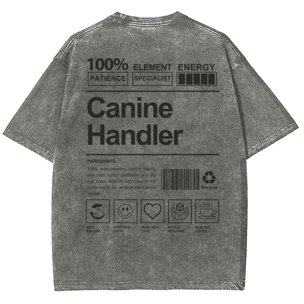 Canine Handler Unisex Fit Washed T-Shirt Customscool