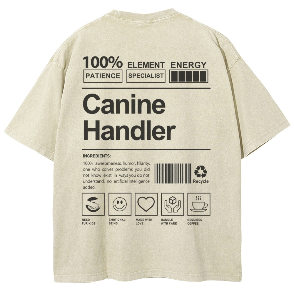 Canine Handler Unisex Fit Washed T-Shirt Customscool