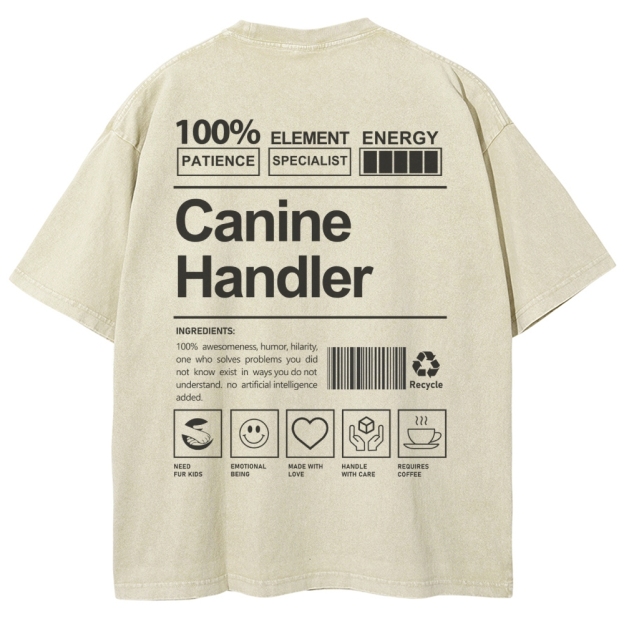 Canine Handler Unisex Fit Washed T-Shirt Customscool