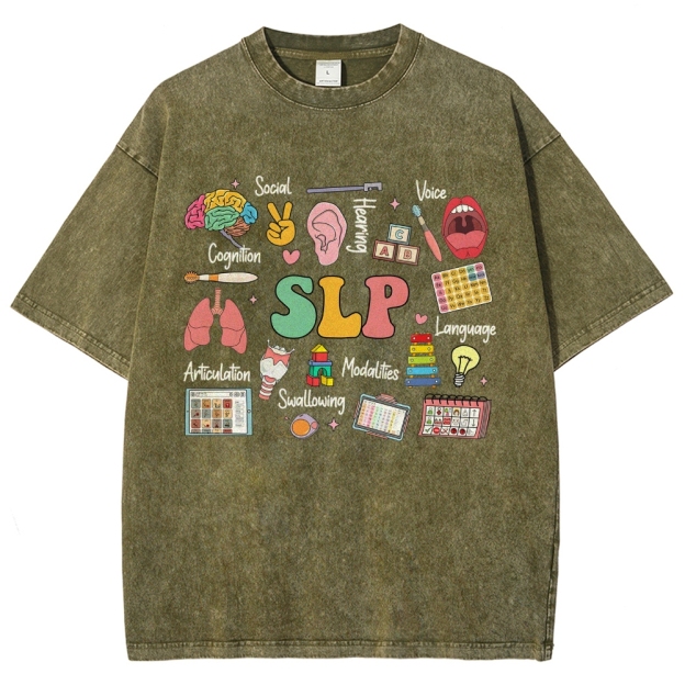 SLP Unisex Fit Washed T-Shirt Customscool