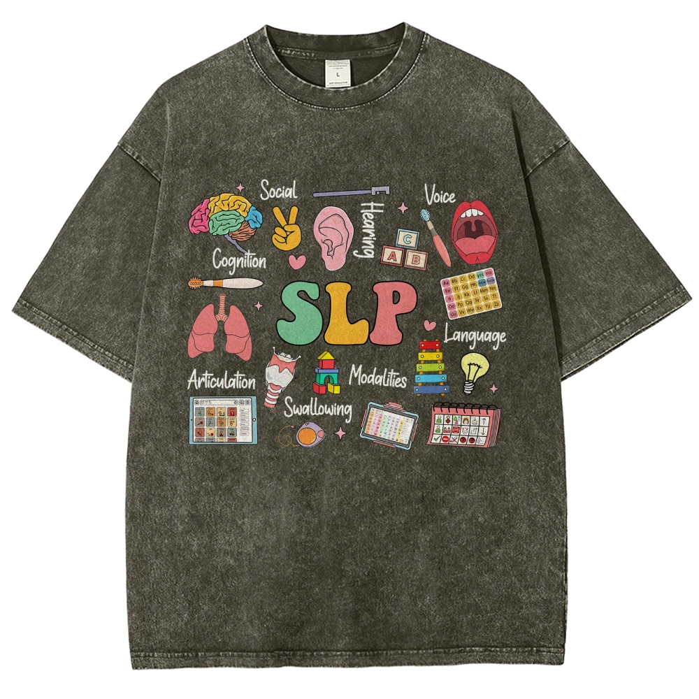 SLP Unisex Fit Washed T-Shirt Customscool