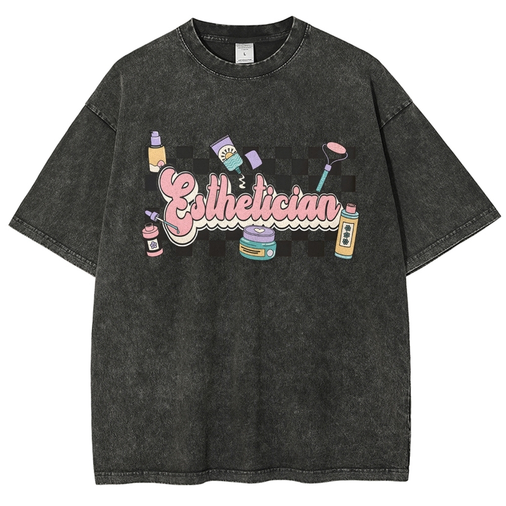 Esthetician Unisex Fit Washed T-Shirt
