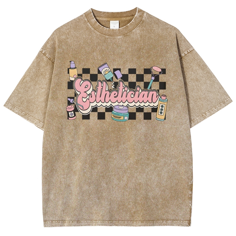 Esthetician Unisex Fit Washed T-Shirt