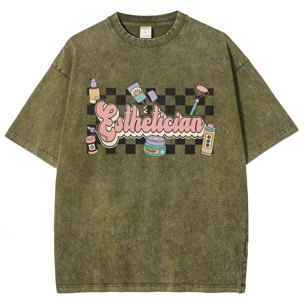 Esthetician Unisex Fit Washed T-Shirt