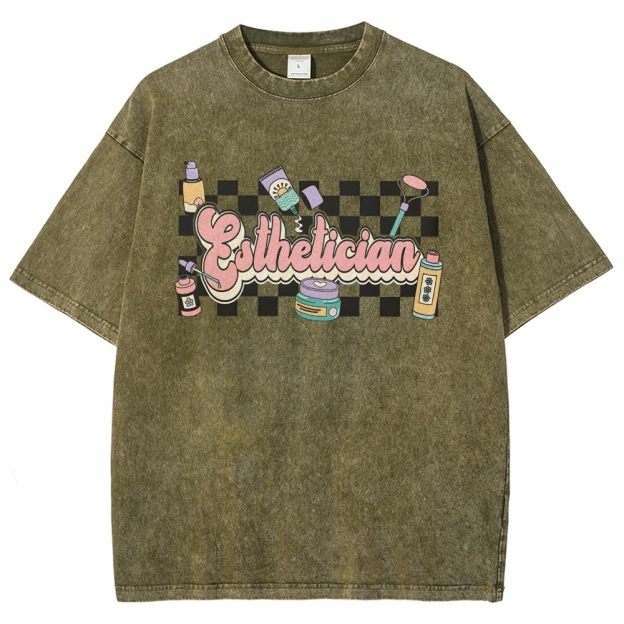 Esthetician Unisex Fit Washed T-Shirt