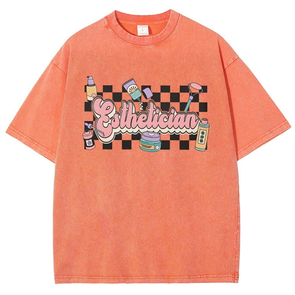 Esthetician Unisex Fit Washed T-Shirt