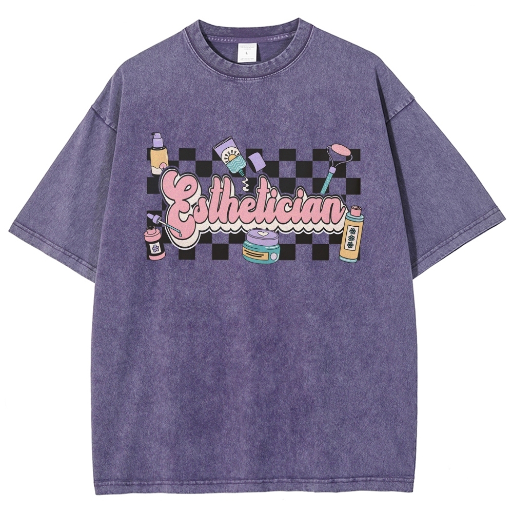 Esthetician Unisex Fit Washed T-Shirt