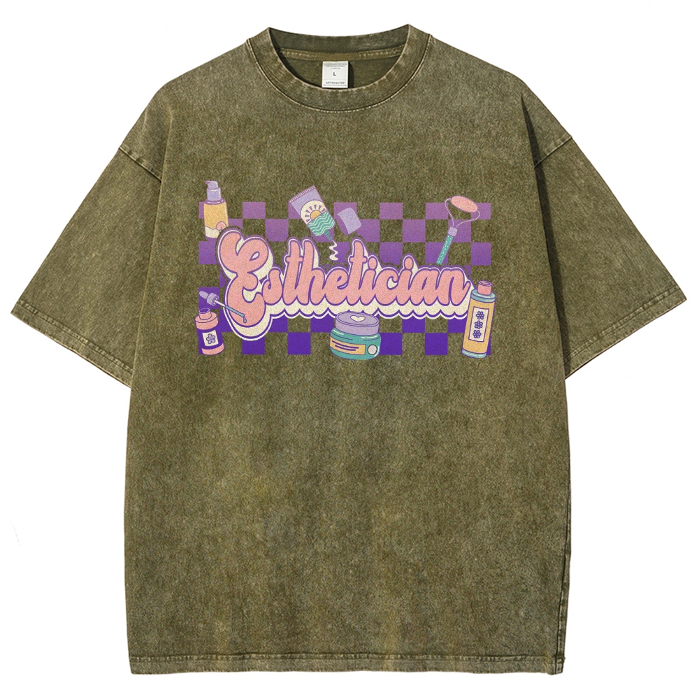 Esthetician Unisex Fit Washed T-Shirt