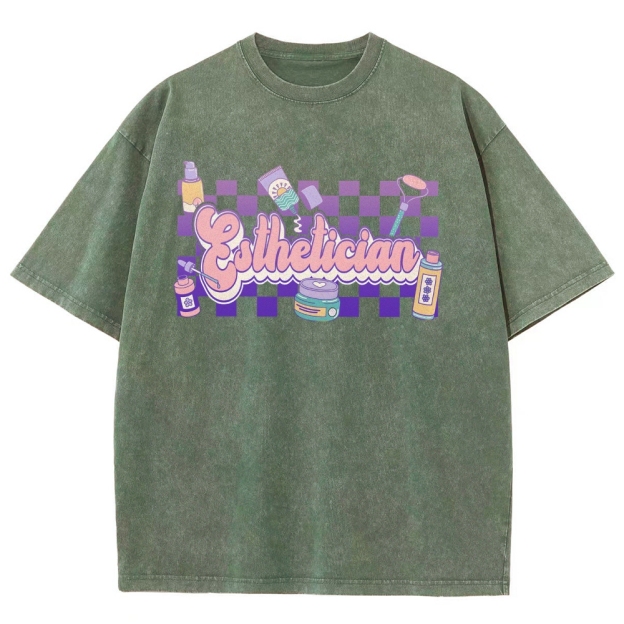 Esthetician Unisex Fit Washed T-Shirt