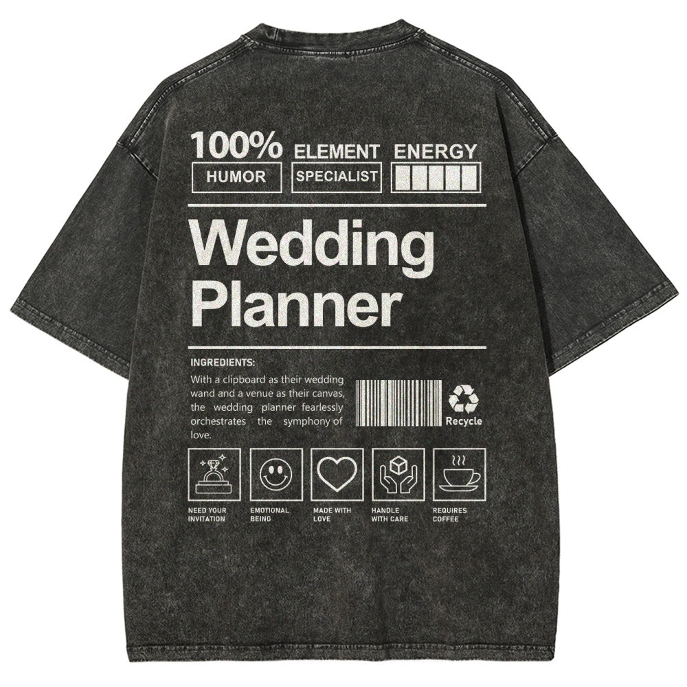 Wedding Planner Unisex Fit Washed T-Shirt