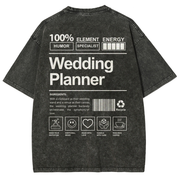 Wedding Planner Unisex Fit Washed T-Shirt
