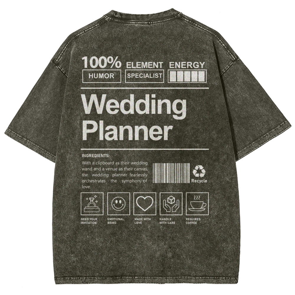 Wedding Planner Unisex Fit Washed T-Shirt
