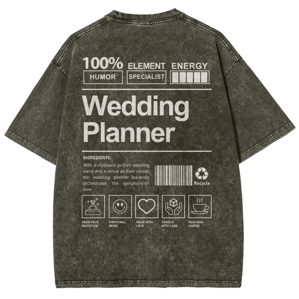 Wedding Planner Unisex Fit Washed T-Shirt
