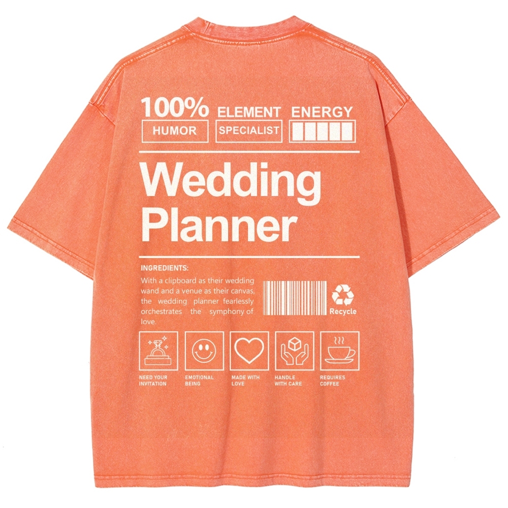Wedding Planner Unisex Fit Washed T-Shirt
